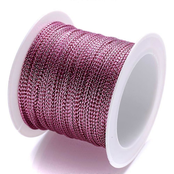 1mmx20m Gullfarget Nylon Snor for DIY Dusker Juledekorasjon Halskjede Snøre Vevd Tråd for Anheng rosered