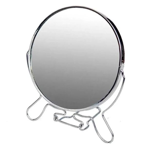 6-tommers bordsminkespeil Rotasjon Stående dobbeltsidig metallramme bærbart speil