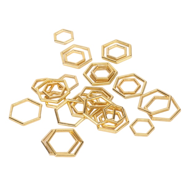 30 st hexagonala stickstygnsmarkörer Platteringsprocess Blekningsresistent zinklegering för DIY Craft Gold