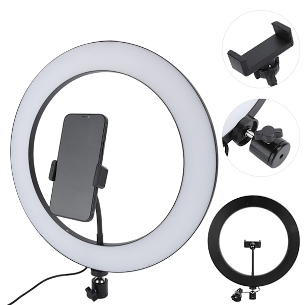 100-240V EU-plugg 36cm UN-360 3-farget LED-ringlys justerbar fylllampe for skjønnhet Live