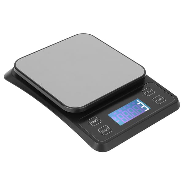 Bærbar Mini Digital Elektronisk Bagevægt i Rustfrit Stål Køkkentilbehør 5kg/1g Sort