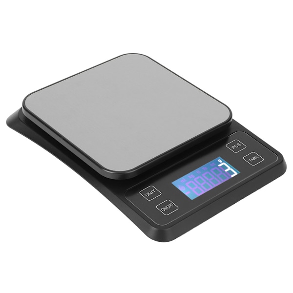 Bärbar Mini Rostfritt Stål Bakning Digital Elektronisk Vågskök Tillbehör 5kg/1g Svart