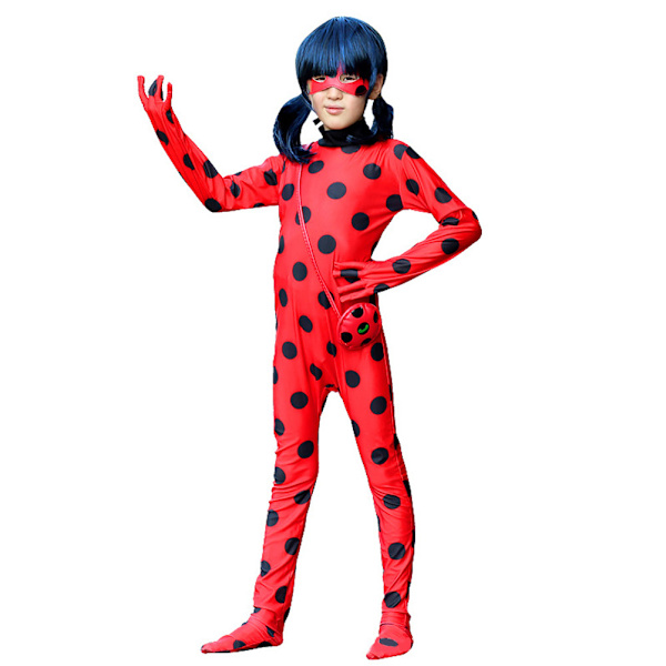 Mariehøne Pige Mariehøne Kostume Børn Halloween Karneval Jumpsuit Fest Cosplay Sæt