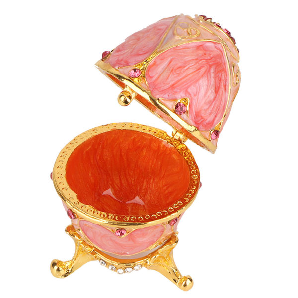 Vintage emaloitu pääsiäismuna Diamante-korujen organizer koristeellinen lahja