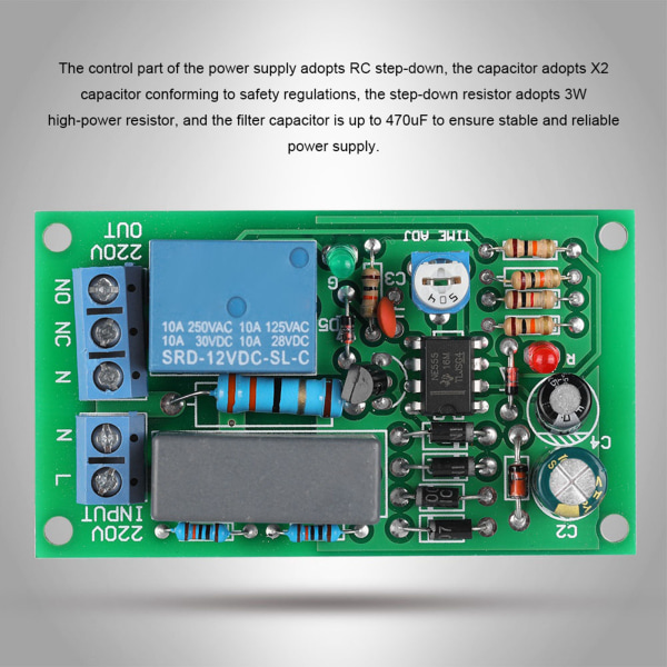220 V relekortti ajastin Rele viivekytkin moduuli tulo/lähtö viive pois kytkin moduuli