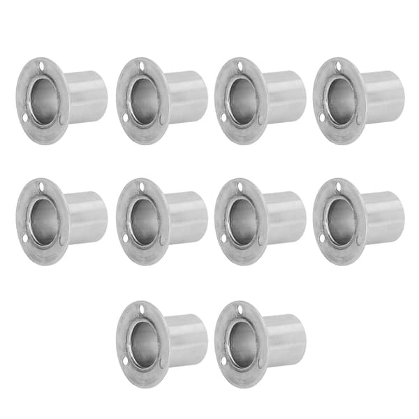 10 set flänsad hållarbas tjockna rostfritt stål garderobsstångsrörsfäste hårdvara Φ25