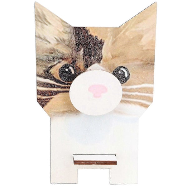 Brilleholder med dyreform, unikt smukt design, naturligt lugtfri komposit træ brille display stand - Kat