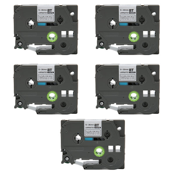 5 stk. 18mm Label Maker Tape til Tze 241 Tz241 3/4in Label Tape Erstatning til Ptouch PTD400 PTD410 PTD600 Grøn baggrund Hvidt bogstav Bze 745