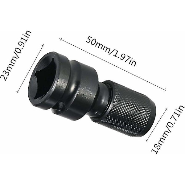 1 Set 1/2\" Fyrkant till 1/4\" Hex Hylsadapter, Snabbkopplingschuckomvandlare för Slagspärrnyckel och Skruvmejselbitshållare