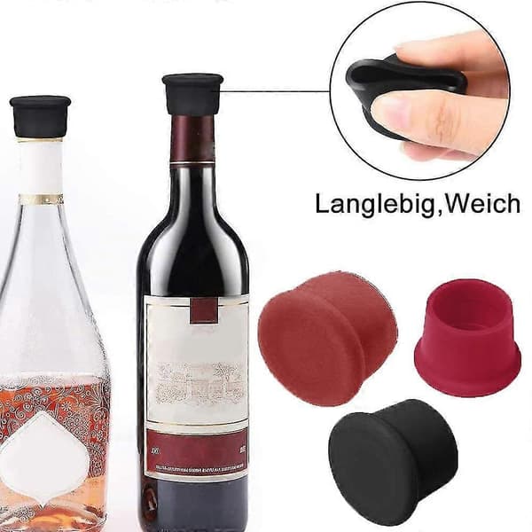 Melarqt Vinflaskepropper, Farvede Silikoneflaskepropper, Vinflaskepropper Ølforseglingslåg, Genanvendelige, Til Forsegling Og Konservering Af Vin, Champagne