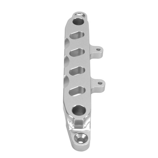 1/6 SCX6 RC-bilens främre karossstödram CNC-bearbetning Aluminiumlegering Främre karosskalfäste för 1/6 SCX6 RC-bil för LER Silver