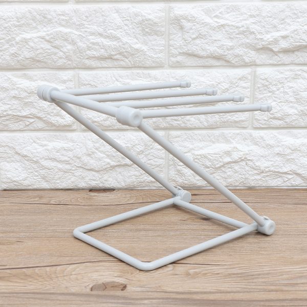 Plast Tjock Stabil Vikbar Handduksduk Disktrasa Rack Organizer Hållare Kök (Grå)