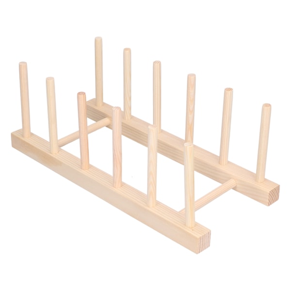 Bambudisk Tallrik Lätt Bärbar Miljövänlig Hållbar Tallrikställ i Tall 5 Galler 28cm