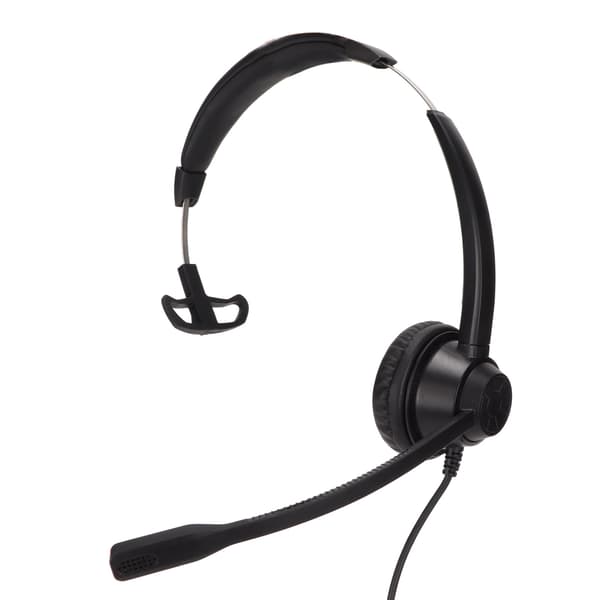 Telefonheadset Støjreducerende Komfortabelt Enkeltøre Kommunikationsheadset til pc-computere Sort