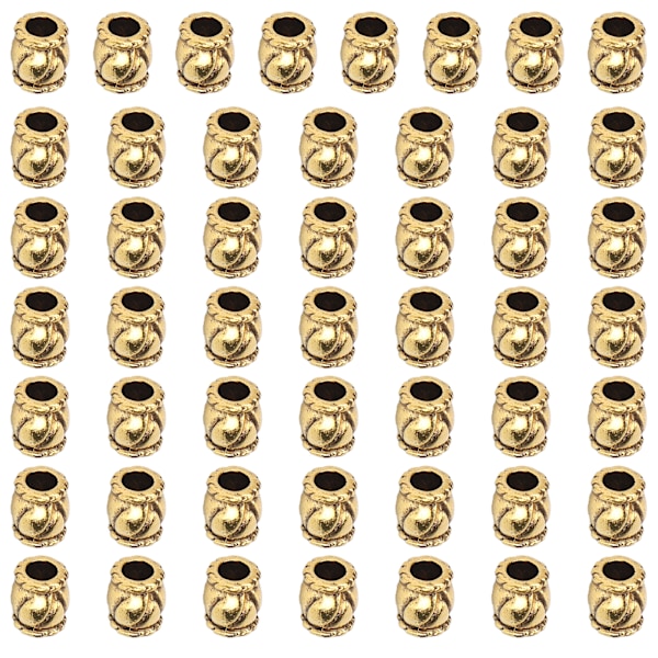 50st Retro Skägg Hårpärlor Fatformade hårflätningspärlor Legering Smycken Tillbehör Guld
