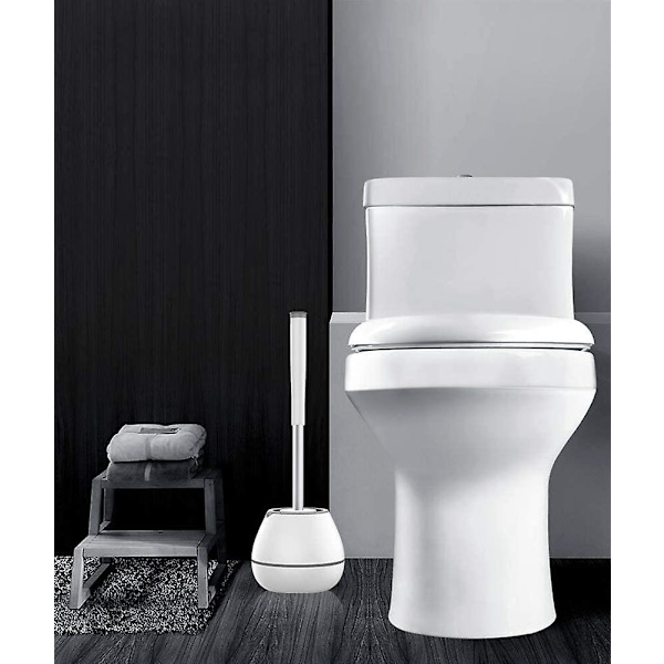 Silikone Toiletbørste Sæt - Hvid