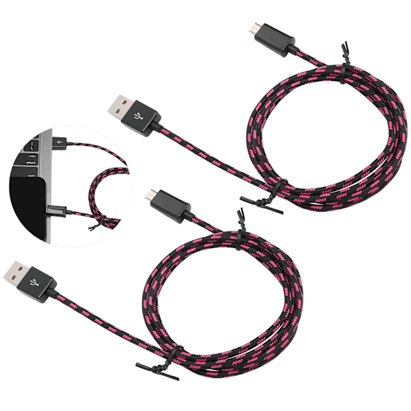 2 kpl pikalatausjohtoa Micro USB -datakaapeli nailonpunottu kaapeli Android-puhelimeen