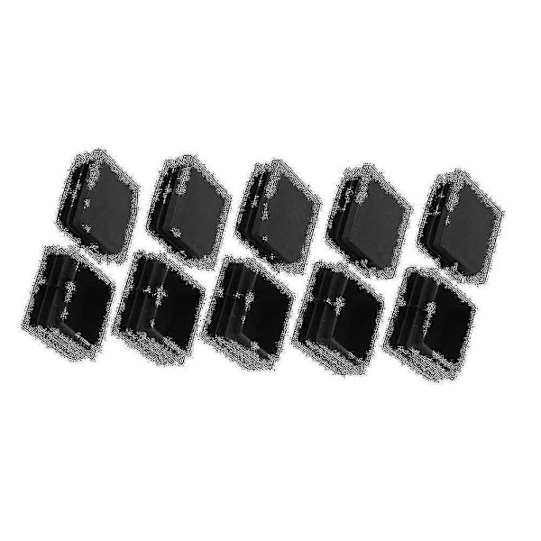 20 Stk. Plastik Firkantrørs Koblingshætte Prop 40 mm X 40 mm Sort