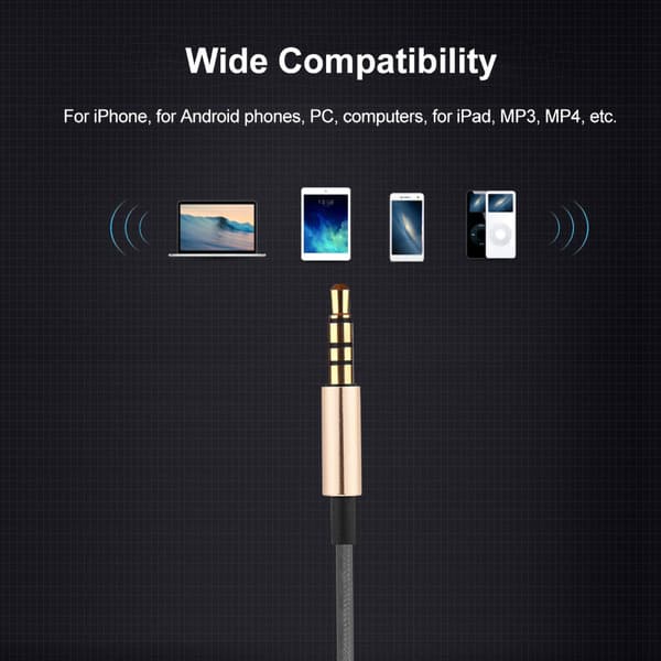 Kablet øretelefon med dobbel jernring, 5D stereo surroundlyd, in-ear ørepropper, gull