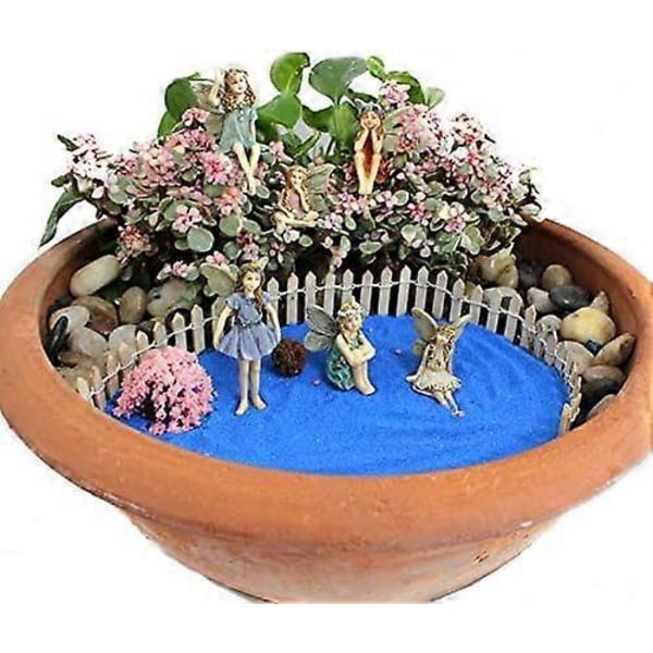Set med 6 Miniatyrféfigurer för Bonsai eller Heminredning
