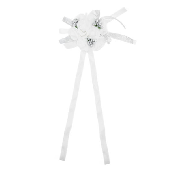 Hvit bryllupshåndleddsblomst med perlebånddesign Ekteskap Bryllup Håndleddskorsett