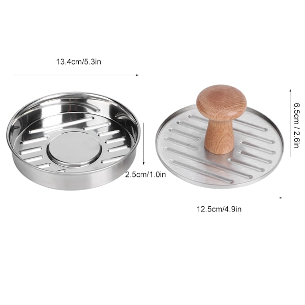 304 Rostfritt Stål Hushåll Hamburger Press Patty Maker Form Kökstillbehör