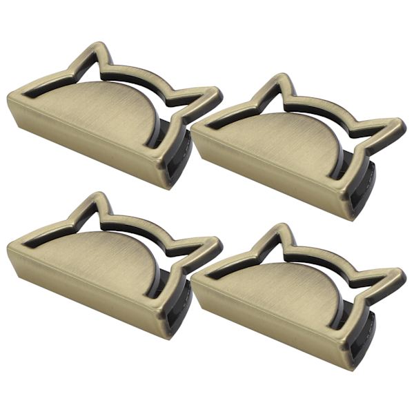 4 Set Metall Dekorativt Spänne Katt Klämma Stopper Läder Varor Bagage Jeans DIY Tillbehör Brons B01-51-52058