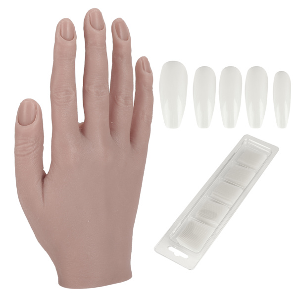 Silikon nagelträningshand flexibel led nagelkonstövningshand böjbar mannekänghänder #03
