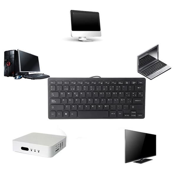 Kablet Mini Bærbar Spansk Tastatur USB Interface til Stationær Computer Ultratynd 78 Taster