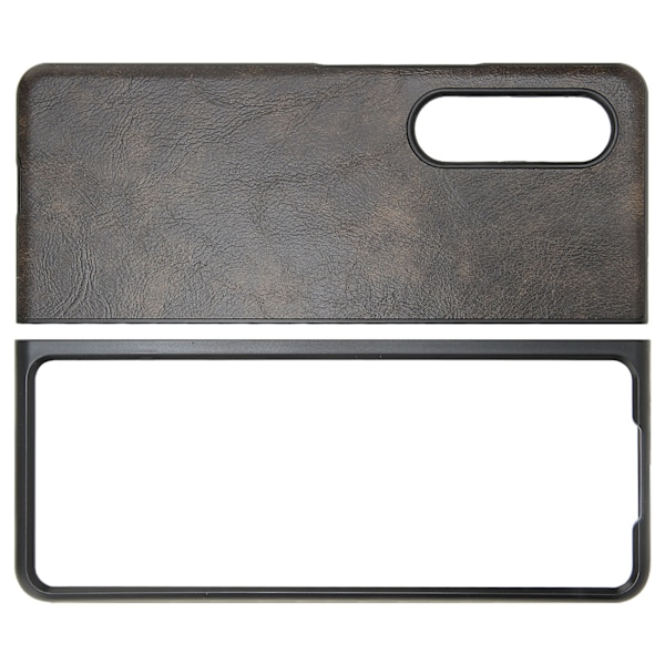 Business Läder Telefonfodral för Galaxy Z Fold 3 Dammsäker Fällbar Skärm TelefonfodralKamouflage Grön
