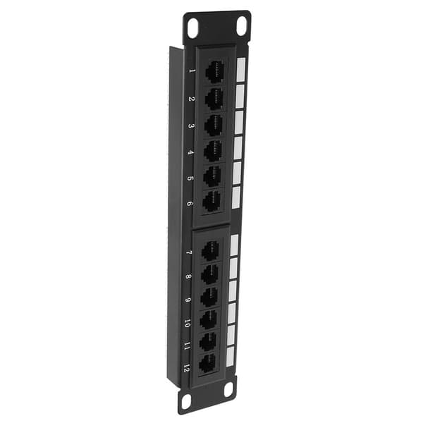 UTP 12-portars kabelrack CAT6 RJ45 Ethernet-nätverksdatapatchpanel utan fäste