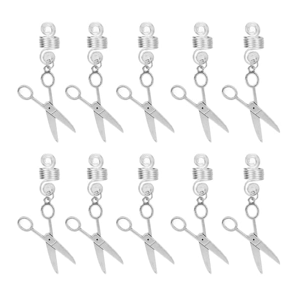 10 st skäggsmycken dekorationspärlor sax fjäderformade legerade hår dreadlocks ringar