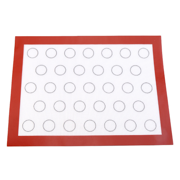 Nonstick Silikone Bagemåtte Ovn Bagværk Liner Macaron Kage Cookie Sheet Køkken (rød)