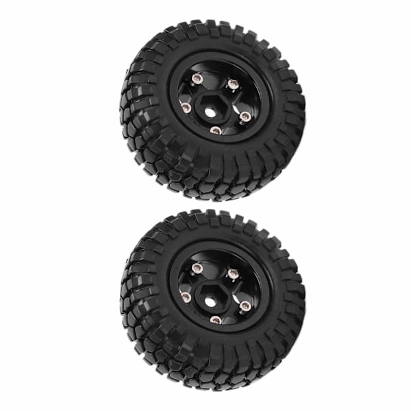 2 stk. RC-hjul i metall, reservedeler for fjernstyrte biler for Axial SCX24 90081Black