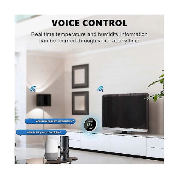 WiFi Rum Termometer Indendørs Hygrometer: Smart Temperatur Fugtighedsmåler med LED Baggrundsbelyst Display