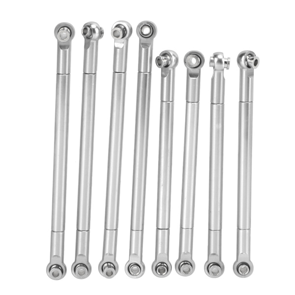 8 st metall full bil dragstång draglänk dragstång för MN86 serie modell uppgradering RC bilSilver