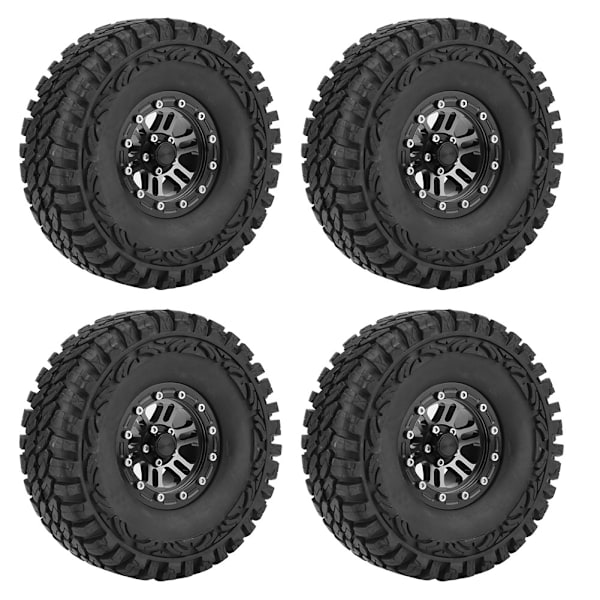 4 stk/sett 1:10 Crawler Dekk Gummi Dekk Metall Nav RC Tilbehør Fjernkontroll Bil Del