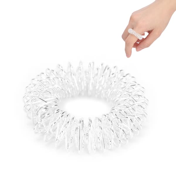 Spikiga Sensoriska Fingerringar Stresslindring Fingermassage Smärtterapiringar för Barn Vuxna Silver
