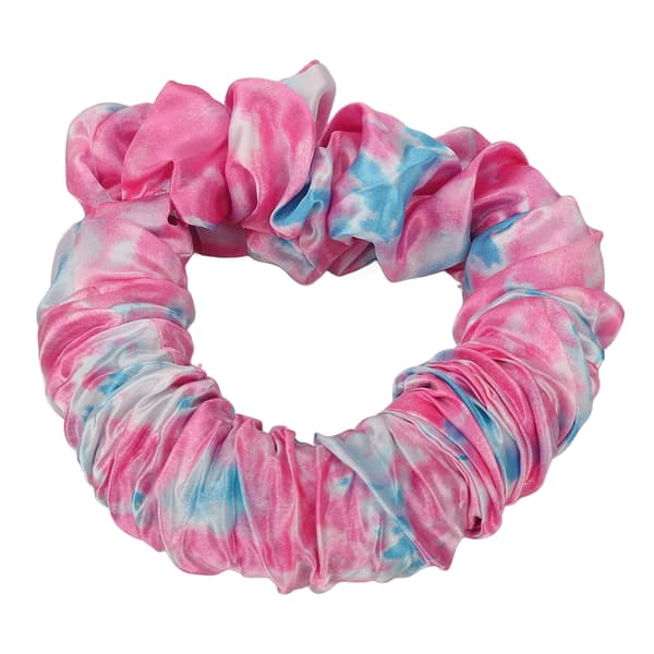 Värmefri Hårslips Mjuk Sömn Hårkrullare Rosaröd Tie Dyeing Curling Scrunchie