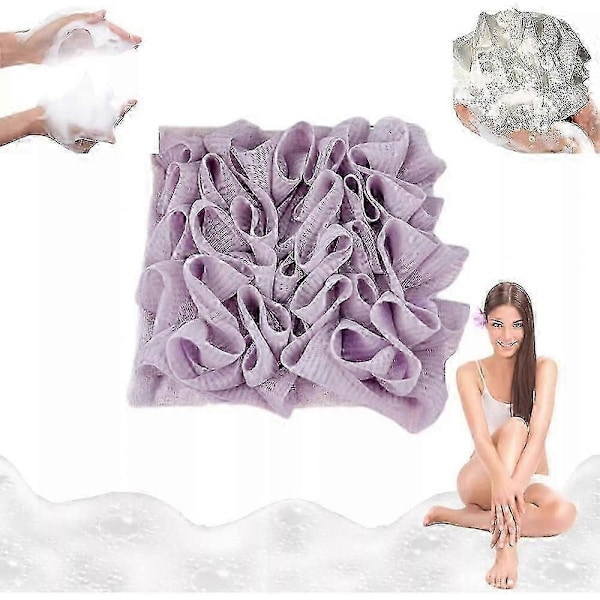 2 i 1 Bade Loofah Svamp Lilla