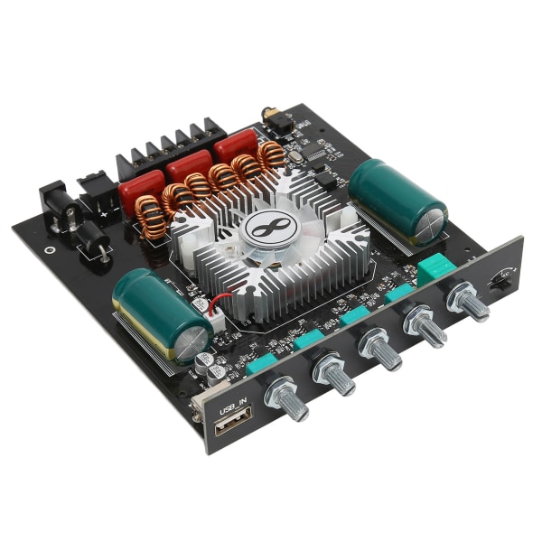 BT strømforsterkerkort Stereo 2.1-kanals innebygd kjølevifte USB-forsterkerkort DC15‑36V
