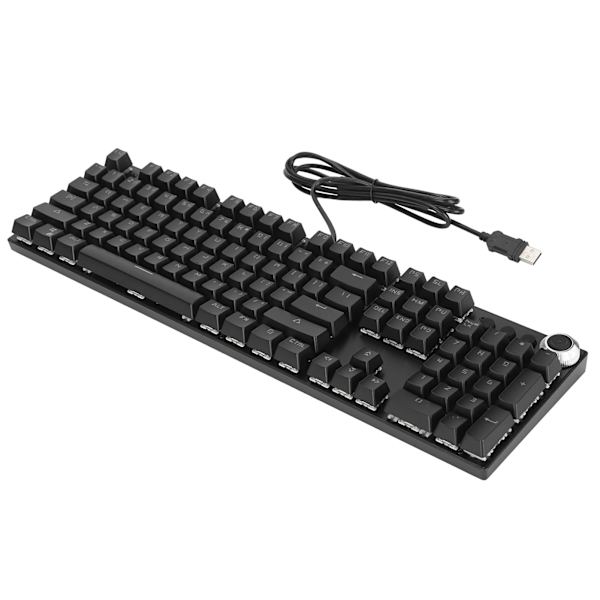Mekanisk tangentbord med kabel, stöd för spel, bakgrundsbelysning, grön axel, tangentbord med 104 tangenter för stationära PC-spel, kontor