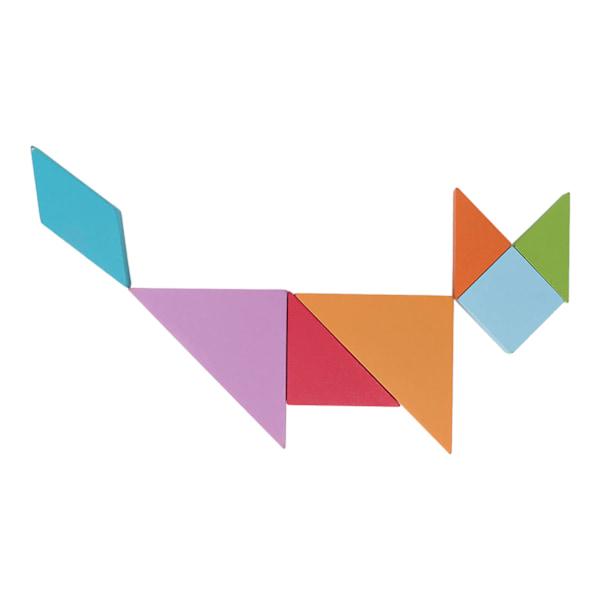 Magnetiska Tangram-leksaker 7 former Öva logiskt tänkande Bokklämma Design Trä Mönsterblock Set för Kindergarten