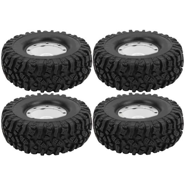 4 stk 1/10 fjernstyrt bil 1,9 tommers aluminiumsfelg og 115 mm gummidekk RC tilbehør hvit