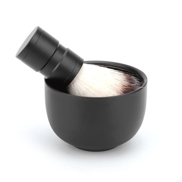 Mænd rustfrit stål barberskål blød hårbørste skægrens værktøjssæt