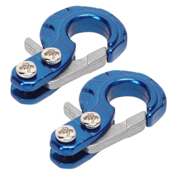2 st vinschsläpkrokar i aluminiumlegering för 1/10 RC klätterbil blå