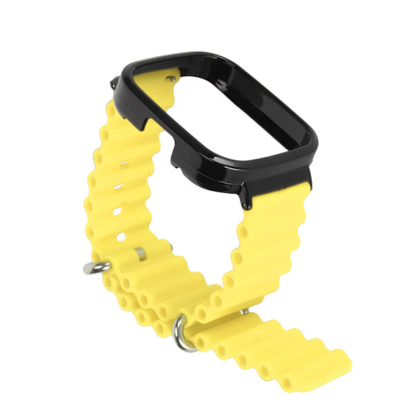 2 i 1 watch för Redmi Watch 3 Silikon Justerbar Smart Watch Armband med case Gul