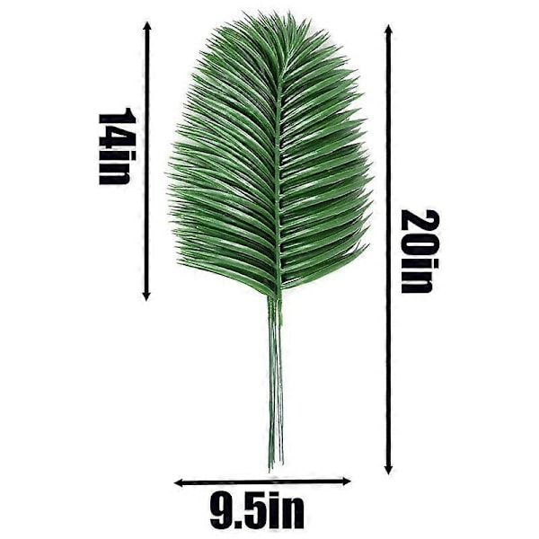 18 st Konstgjorda Palmblad Växter Faux för Blad Hawaiiansk Fest