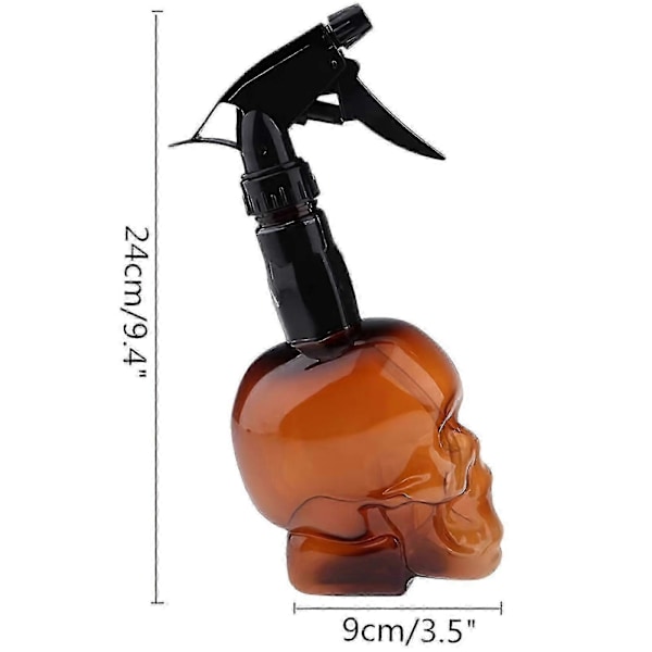 Tyhjä Suihkepullo 200ml/7oz Hieno Suihke Vintage Luuranko Design Muovinen Uudelleentäytettävä Suihkepullo Musta