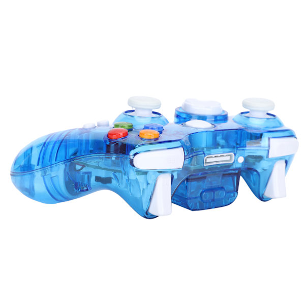 Trådlös spelkontroll Transparent datorspelkontroll med ljus för X360/WindowsBlue